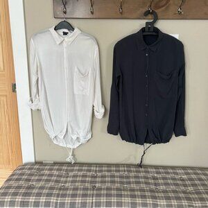 2 Pc Club Monaco Button Up Blouses Shirts Small